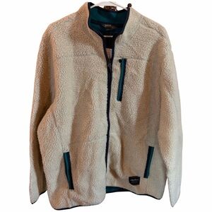 Eddie Bauer Ivory Fleece with Teal Lining Men’s Size XL | NWT Full Zip MSRP $119